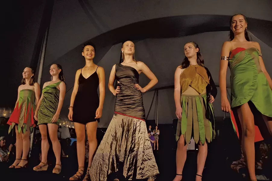 Zoe Crane (third from left) with models wearing her designs in STRUT 2016 - STEPHEN MEASE