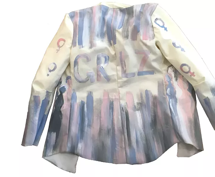 Painted jacket and dress by Campbell Whalen for STRUT 2017 - COURTESY OF CAMPBELL WHALEN