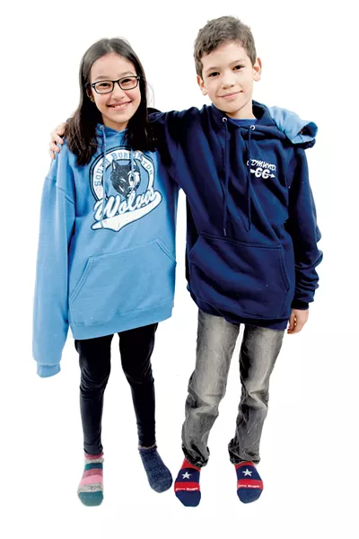 Lili, 11, South Burlington, and Quinn, 11, Burlington - SAM SIMON