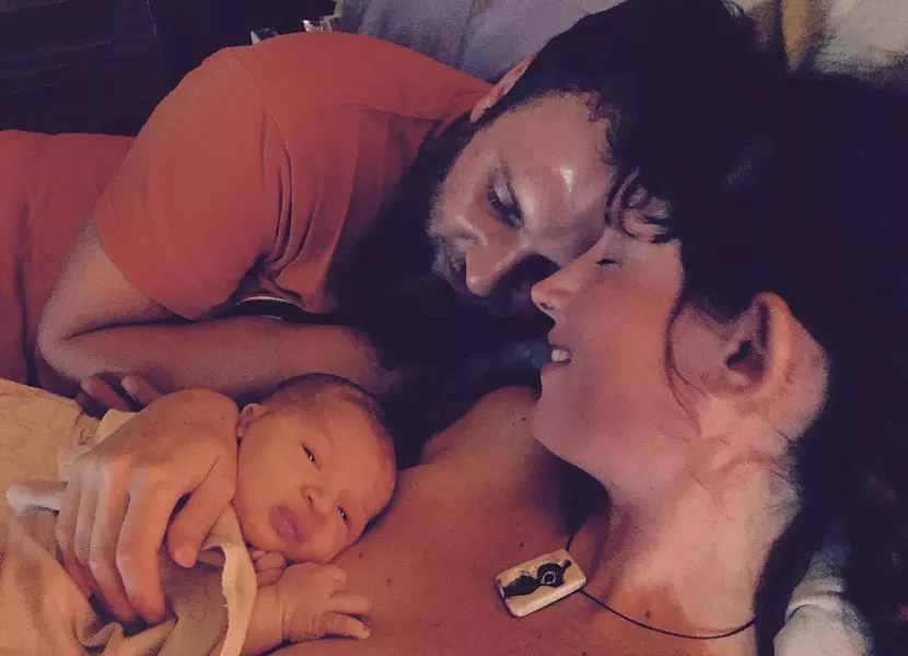 Julia Alter, partner Chris Conway and baby Theo - COURTESY OF JULIA ALTER