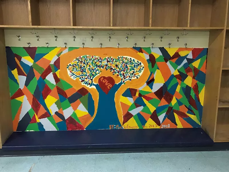 A coat closet mural