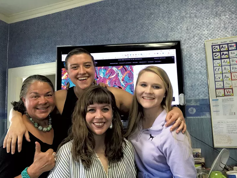 From left: Ever Widening Circles CEO Lynda Ulrich, Ever Widening Circles for Education CEO Liesl Ulrich-Verderber, head writer Samantha Burns and former intern Abi Fugere - COURTESY OF EVER WIDENING CIRCLES