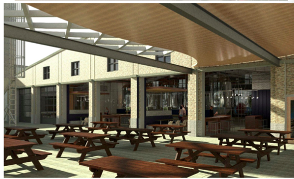 A rendering of the inside of Grind City Brewing's taproom. - CENTER CITY DEVELOPMENT CORP.