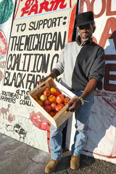 Luther Fowler at his fruit market.