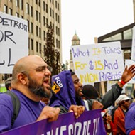 Security guards for Gilbert's buildings launched 1-day strike in downtown Detroit