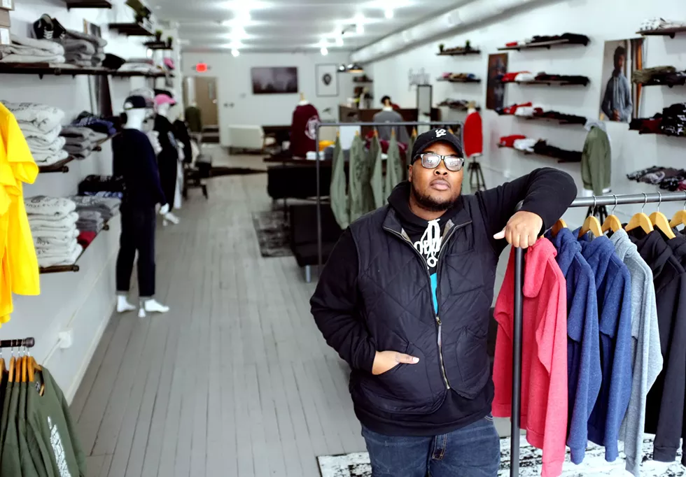 Oaklin Mixon stands in his recently opened GoodBoy Clothing store. - SCOTT ATKINSON