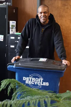 Galen Hardy sometimes educates the public by setting up shop on a corner in the neighborhoods: “We try to explain to residents the trash never ‘goes away,’ because once you dump it in a black container, it all gets burned up and it comes back to us by way of air pollution.” - JAY JURMA