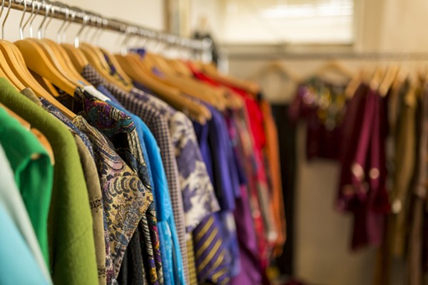 Racks of vintage at the Lowery Estate in Farmington, one of the vintage sellers to be featured at this weekend's Ferndale Vintage Fashion Market. - JACOB LEWKOW PHOTOGRAPHY