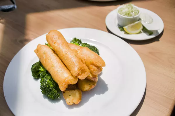 Franks Fish and Chips at Armando's. - TOM PERKINS