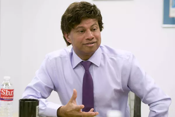 Shri Thanedar at Metro Times' office. - TOM PERKINS