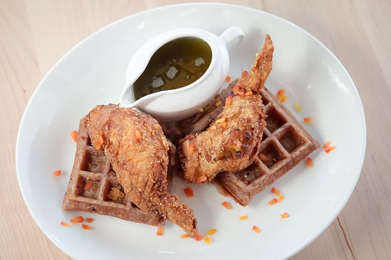 Chicken and waffles from Forty Acres and a Mule. - COURTESY PHOTO