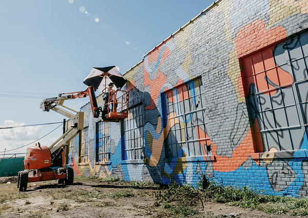You can catch Murals in the Market artists hard at work through Thursday, Sept. 20. - JOSHUA HANFORD