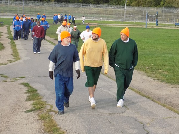 Inmates at Cotton during the 5K race. - COURTESY OF CHADTOUGH