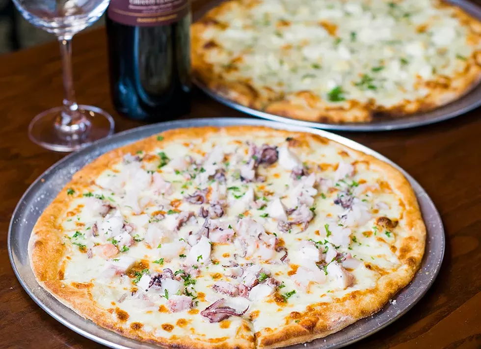 Seafood "alla pescatora" pizza from La Noria. - TOM PERKINS