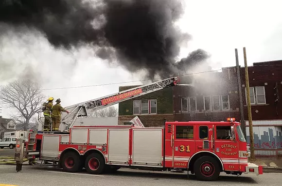 Mack Avenue arson aftermath.