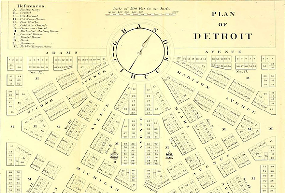 Judge Woodward's fanciful plan for Detroit was adopted in part, but abandoned almost 200 years ago. What might Detroit look like if it hadn't been?