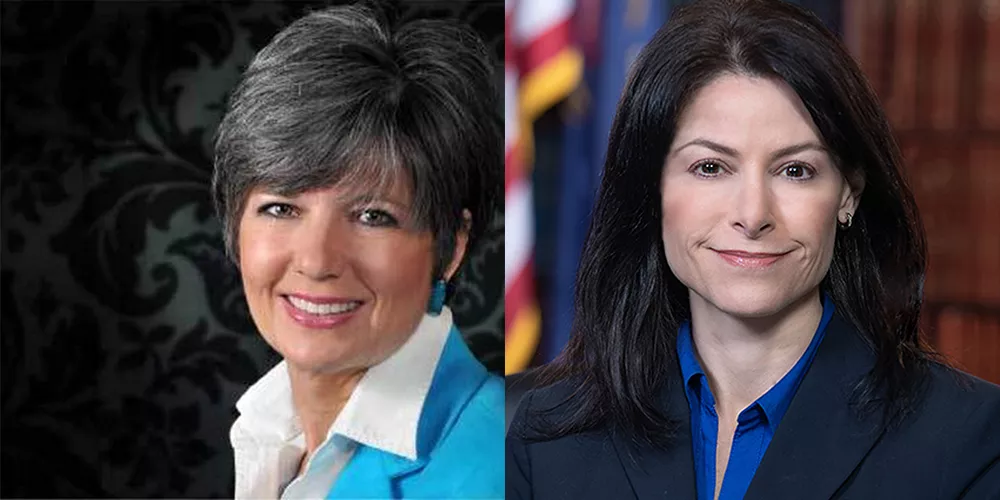 Longtime public relations guru Kelly Rossman-McKinney, left, is communications director for Attorney General Dana Nessel, right. - TWITTER