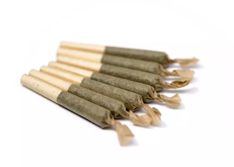 Pre-rolled cannabis joints. - SHUTTERSTOCK