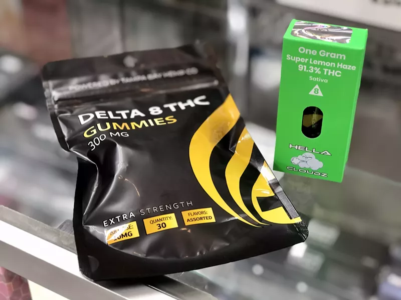 Delta-8 products sold at a smoke shop in Detroit. - STEVE NEAVLING