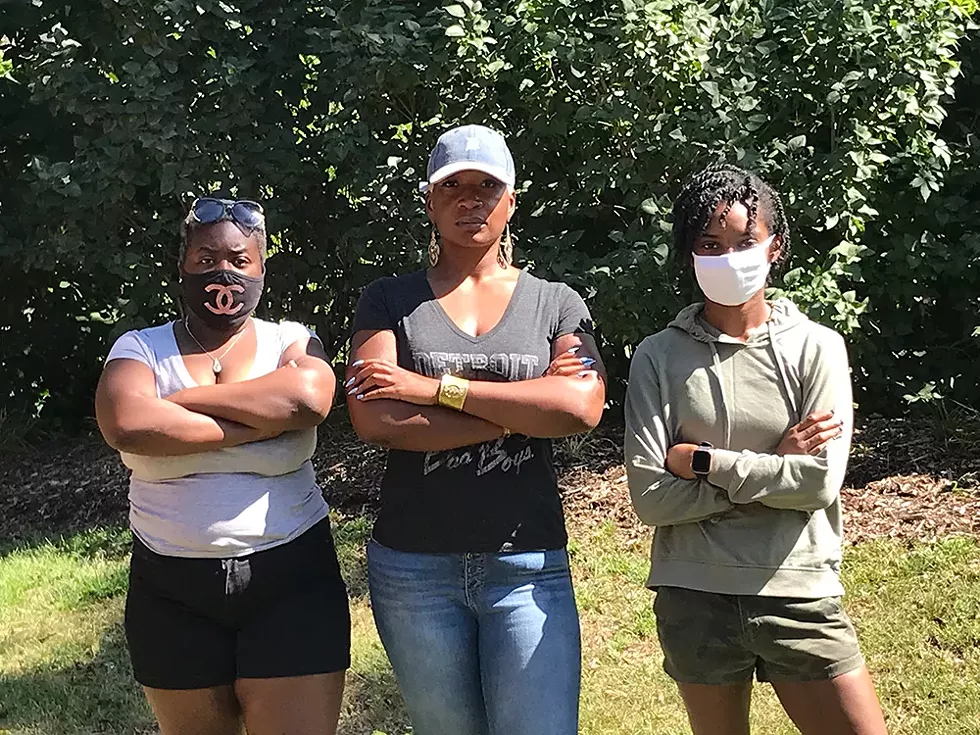 Three survivors (from left: Aaliyah Morrison, Niambe Ewing, and Ravone Fields) came forward to allege unsafe conditions at Ann Arbor’s SafeHouse Center. - P.D. LESKO