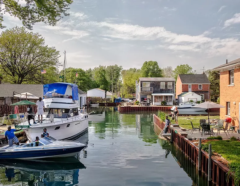 Like a midwestern Venice, canals line Detroit’s Harbor and Kent Island communities. - JUSTIN MACONOCHIE