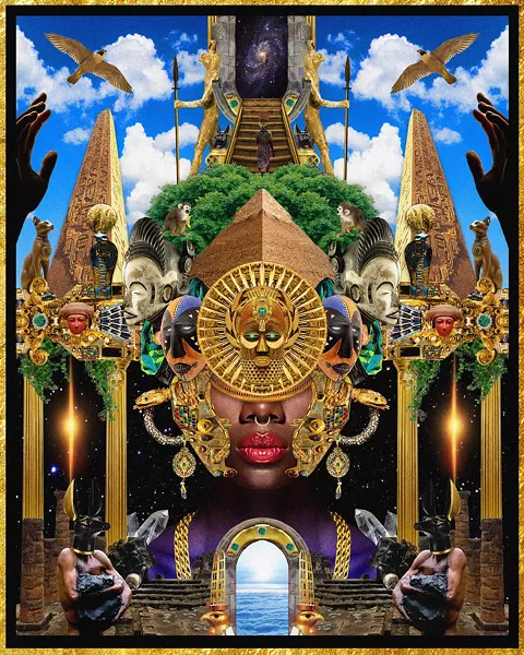 Manzel Bowman, “Deities Day & Night II.” - COURTESY OF LIBRARY STREET COLLECTIVE