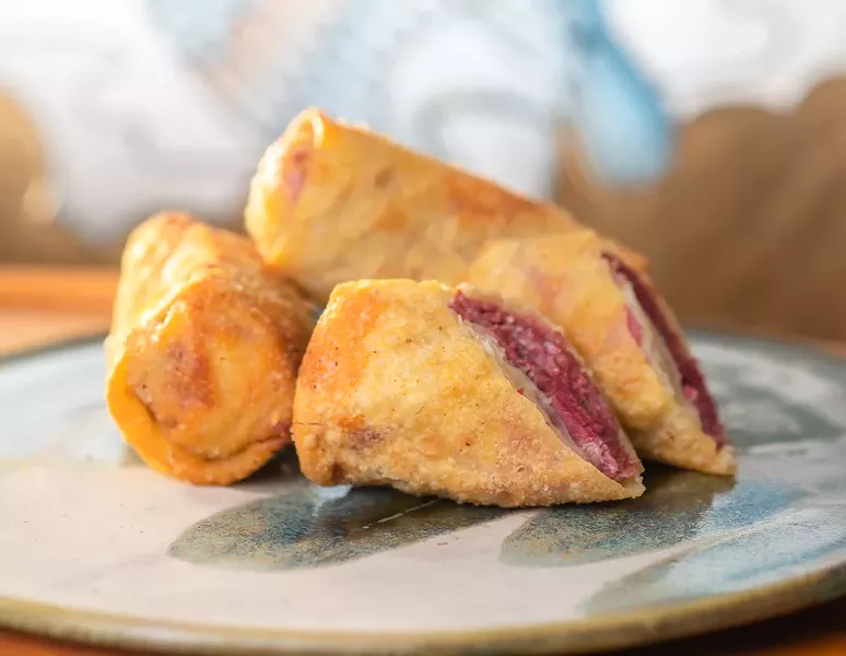 Crispy on the outside and gooey on the inside: Asian Corned Beef’s corned beef egg rolls. - NOAH ELLIOTT MORRISON
