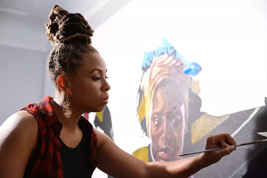 Sydney James at work in her studio. - BREANN WHITE