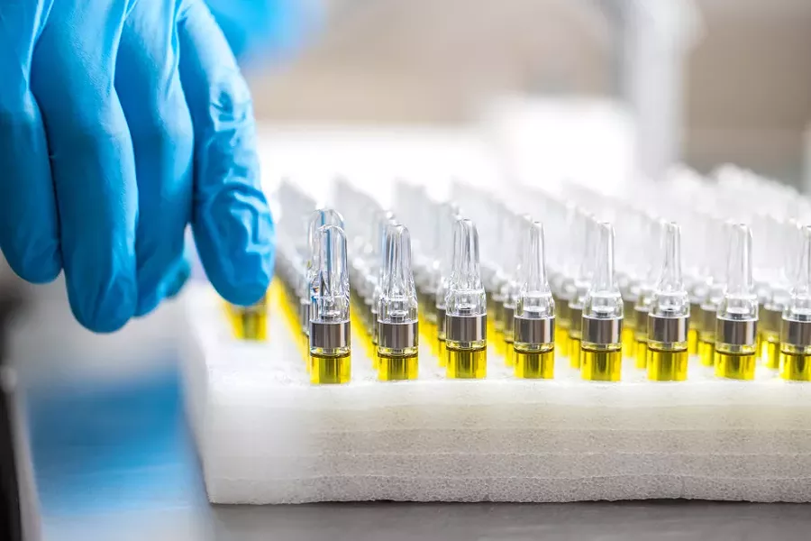 Cannabis vaping cartridges. - SHUTTERSTOCK.COM