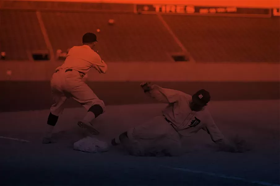 Cobb slides into third base for a triple against the Washington Senators at Griffith Stadium, Aug. 16, 1924. - LIBRARY OF CONGRESS, PUBLIC DOMAIN