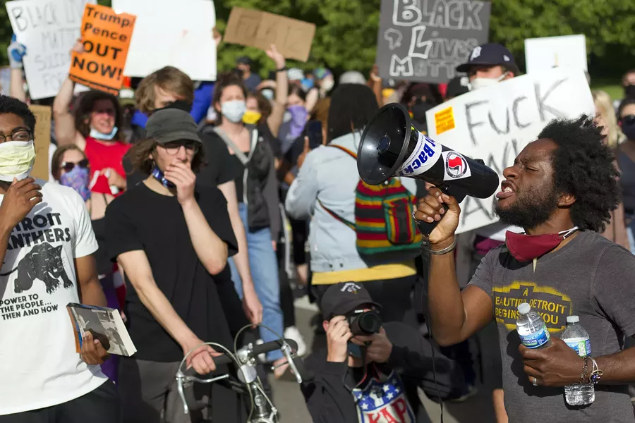 Detroit activist Tristan Taylor organized Detroit's Black Lives Matter protests. “We say this is America’s problem, right?” he says. “If this is America’s problem, it’s actually the obligation and duty of America to stand with Black and brown bodies.” - STEVE NEAVLING