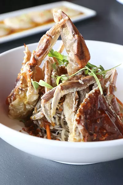 The soft shell crab with soba noodle salad from The Peterboro. - SCOTT SPELLMAN