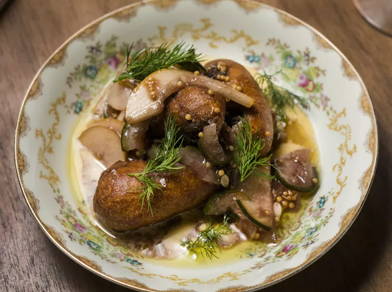 Corn dog rillette. - TOM PERKINS