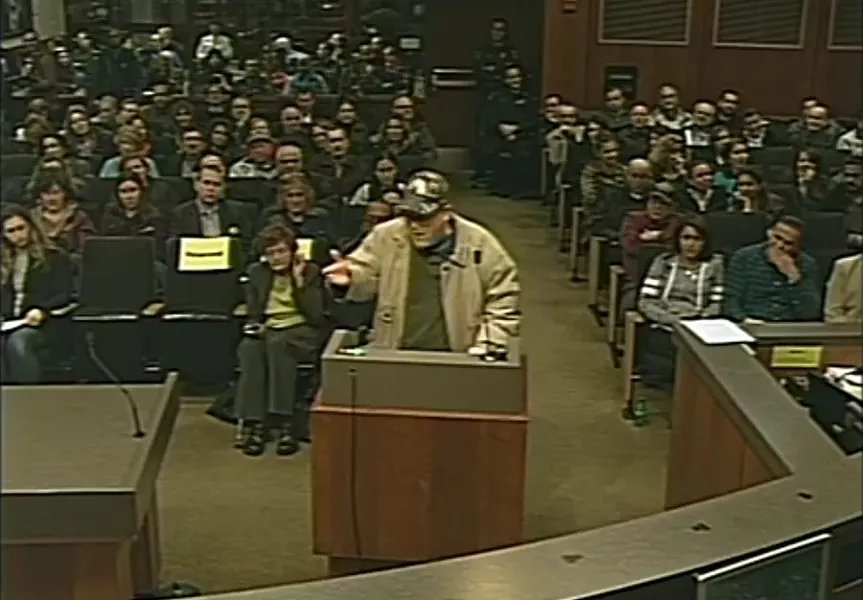 A February Sterling Heights city council meeting over approving a federal consent agreement involving a mosque was so contentious the auditorium had to be cleared. - CITY OF STERLING HEIGHTS