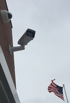 Project Green Light camera at a McDonald’s on Eight Mile Road in Detroit. More than 300 partners have invested thousands of dollars in the real-time surveillance program by the Detroit Police Department.