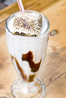 S'mores shake with a lightly charred marshmallow at Mercury Burger Bar.
