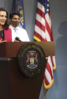 Gov. Gretchen Whitmer at a news conference Thursday.