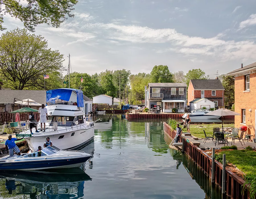 Like a midwestern Venice, canals line Detroit’s Harbor and Kent Island communities. - JUSTIN MACONOCHIE