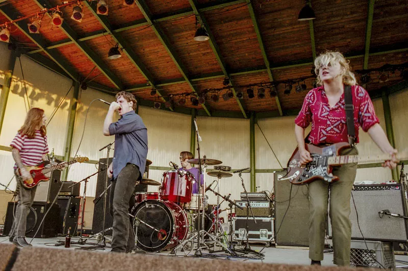The Hyenas opening up for Fugazi on Sept 4, 1993 at the Phoenix Plaza Amphitheater in Pontiac. - DOUG COOMBE