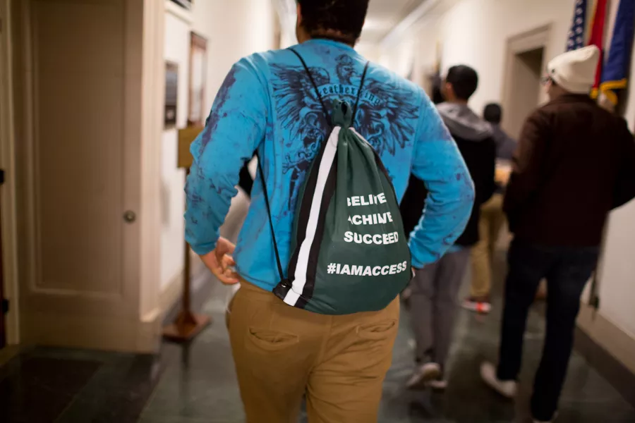 Youth from Tlaib’s district walk the halls of the congressional offices for the first time after traveling from Michigan to see Rashida Tlaib sworn in to the 116th Congress. - ERIK PAUL HOWARD