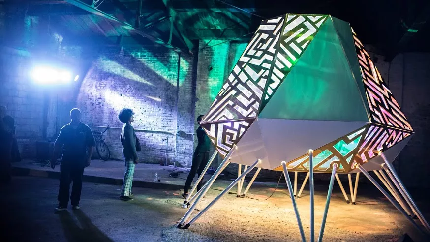 DAMI designed and produced an afrofuturistic outdoor visual art and live music performance in Detroit’s North End, the city’s unofficial Cradle of Funk, during the 2015 Detroit Design Festival. - DESMOND LOVE