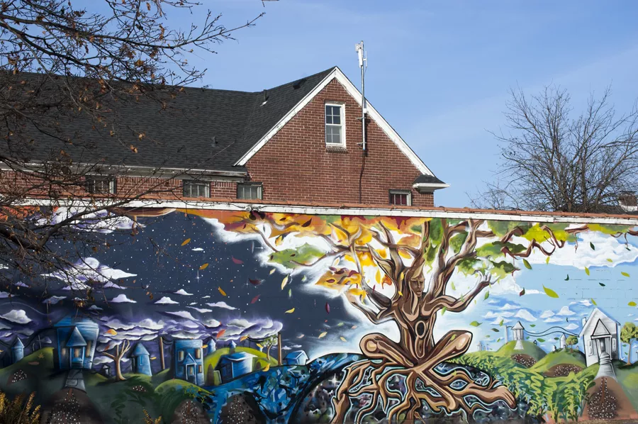 An Equitable Internet Initiative router installed on top of Grace in Action in Southwest Detroit. The signal beams a connection to those in the community most in need. - LEE DEVITO