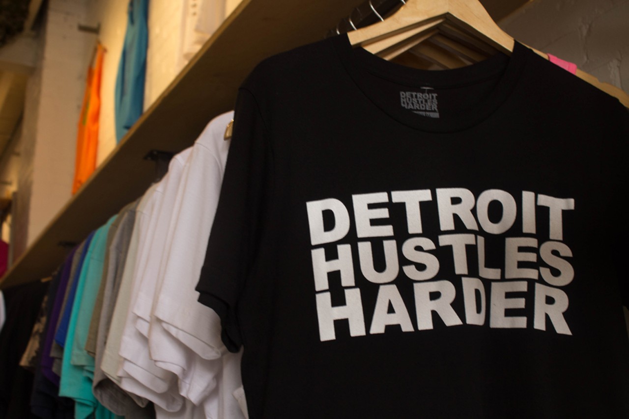 detroit hustles harder t shirt