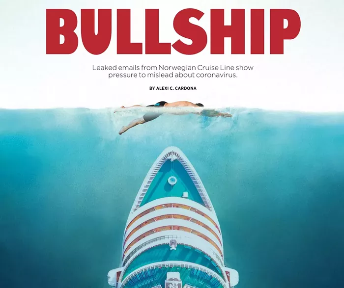 PHOTO-ILLUSTRATION BY MICHAEL CAMPINA. CREDITS: AUDREY BURMAKIN (SWIMMER), STOCKSTUDIO AERIALS/SHUTTERSTOCK (SHIP), ROGER KASTEL (WATER).