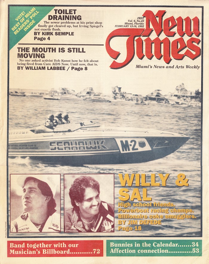 Cover of the February 12, 1992, issue of Miami New Times - MIAMI NEW TIMES