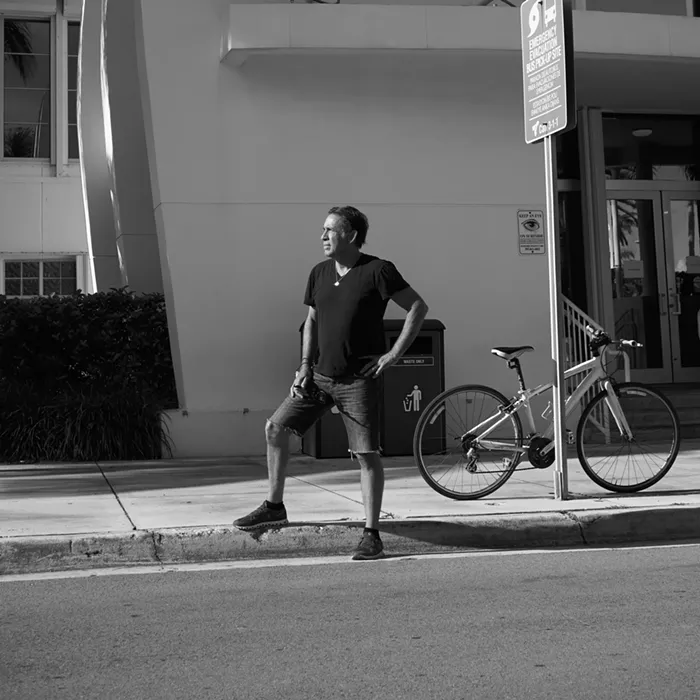 Oliver Sanchez rode his bike five blocks to the scene at around 6:15 that morning. - PHOTO BY JUAN-SEBASTIAN MARTINEZ