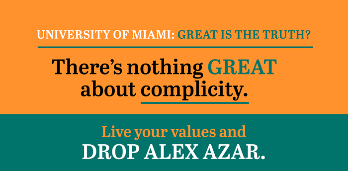 A mockup of the Accountable.US billboard to be driven around UM's campus in Coral Gables. - IMAGE COURTESY OF ACCOUNTABLE.US