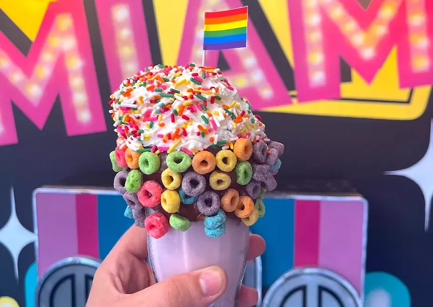 A Pride-themed milkshake is available at Miami Diner throughout September. - PHOTO COURTESY OF MIAMI DINER