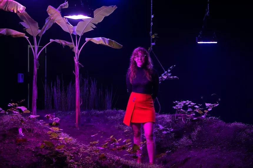 Jessica Segall's "Reverse Alchemy on the Gold Coast" at Locust Projects includes a gold-fed garden with plants common in South Florida. - PHOTO COURTESY OF WORLD RED EYE