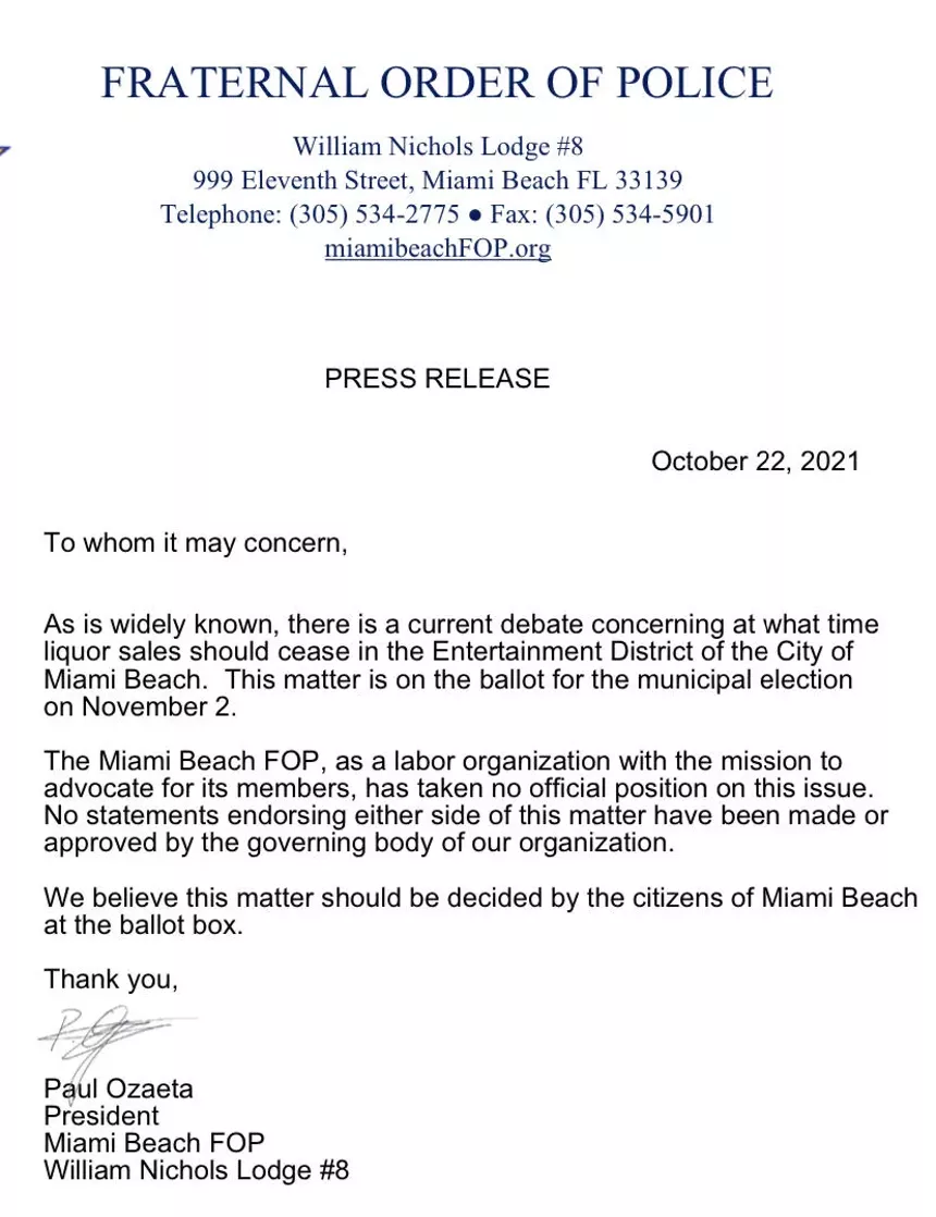 ABOUT MIAMI BEACH FOP